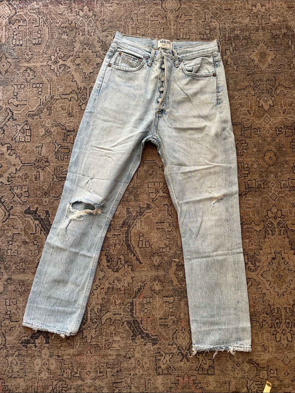 Agolde Riley button fly jeans size 25 distressed